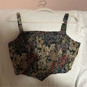 SHEIN cropped flower print top